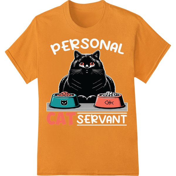 Mysterious Black Cat DTF Print Heat Transfer | Cat Lover on orange shirt - SUPERDTF-DTF Prints-DTF Transfers-Custom DTF Prints