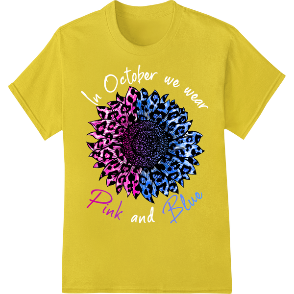 Vibrant Pink Blue Mandala Flower Burst DTF Print Transfer on yellow shirt - SUPERDTF-DTF Prints-DTF Transfers-Custom DTF Prints