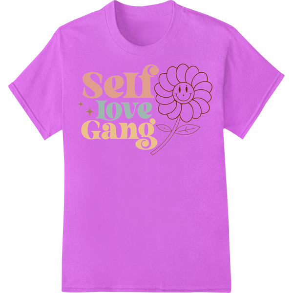 Blossoming Self-Love: Inspire Positivity with Every Wear on purple shirt - SUPERDTF-DTF Prints-DTF Transfers-Custom DTF Prints