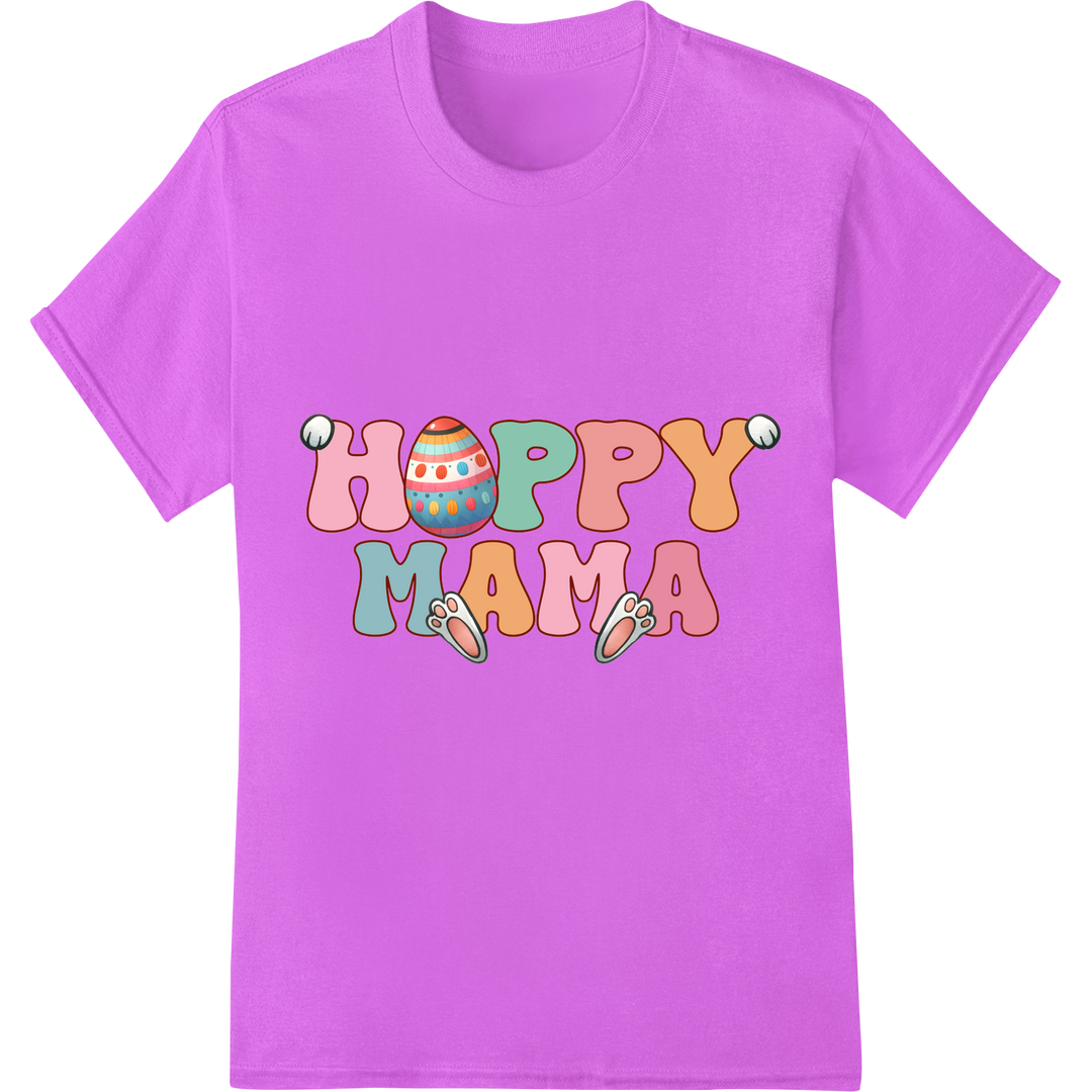 Adorable 'Happy Mama' Easter DTF Print Heat Transfer on purple shirt - SUPERDTF-DTF Prints-DTF Transfers-Custom DTF Prints