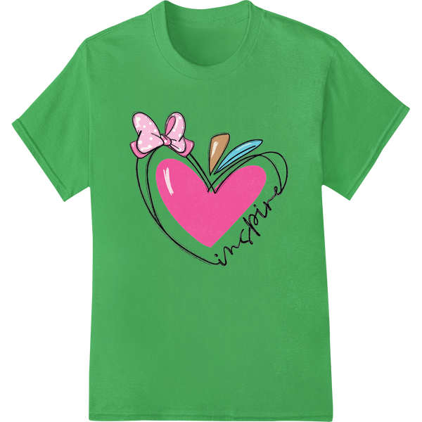 Unspired Love: Teacher's Valentine's Day DTF Print on green shirt - SUPERDTF-DTF Prints-DTF Transfers-Custom DTF Prints