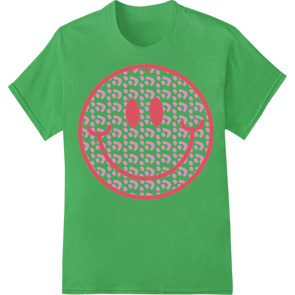 Adorable Pink Heart Smiley Emoji - Spread Love & Cheer on green shirt - SUPERDTF-DTF Prints-DTF Transfers-Custom DTF Prints