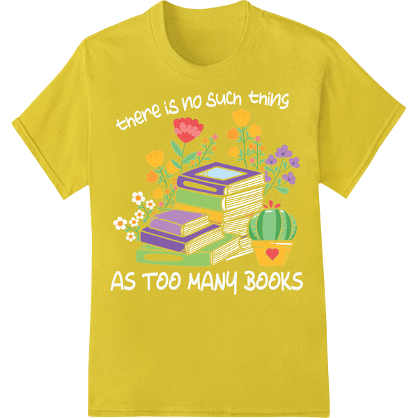 Books in Bloom: Enchanting DTF Print for Book Lovers on yellow shirt - SUPERDTF-DTF Prints-DTF Transfers-Custom DTF Prints