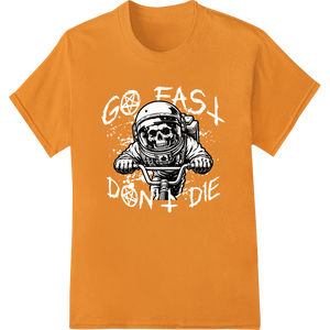 Personalized DTF print shop design for Cosmic Mortality: Astronaut Skull DTF Print Heat Transfer