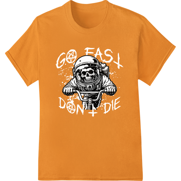 Personalized DTF print shop design for Cosmic Mortality: Astronaut Skull DTF Print Heat Transfer