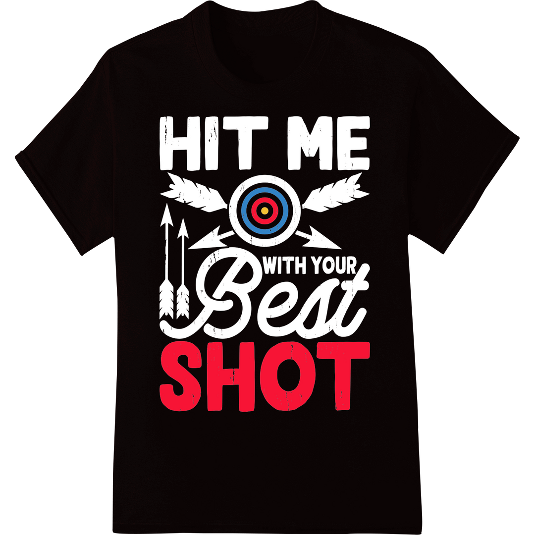 Bullseye Shot Archery Target DTF Print Heat Transfer Design on black shirt - SUPERDTF-DTF Prints-DTF Transfers-Custom DTF Prints