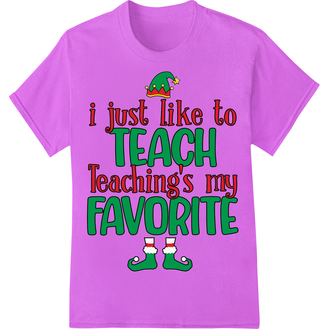 Festive Teacher Christmas DTF Print: Spreading Holiday Cheer on purple shirt - SUPERDTF-DTF Prints-DTF Transfers-Custom DTF Prints