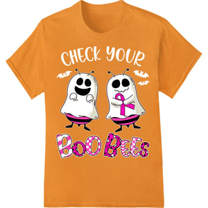 Cartoon illustration of two friendly ghost bee characters with text 'Boo Bees' for a cute Halloween DTF print design.