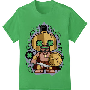 Adorable Cartoon Warrior Character Kids' Heat Transfer - SUPERDTF - DTF Prints - DTF Transfers - Custom DTF Prints