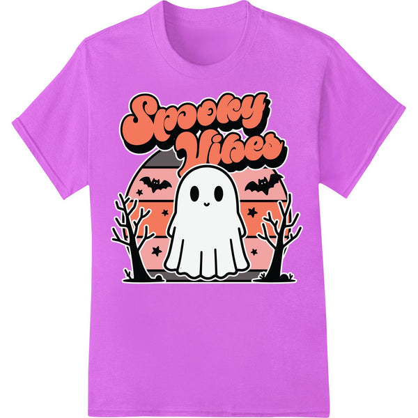 Adorable ghost illustration with spooky vibes, perfect for DTF printing and custom apparel for Halloween celebrations.