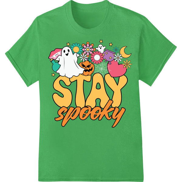 A cute cartoon ghost with the text 'STAY spooky' in a Halloween-themed design, perfect for DTF or direct to film printing.