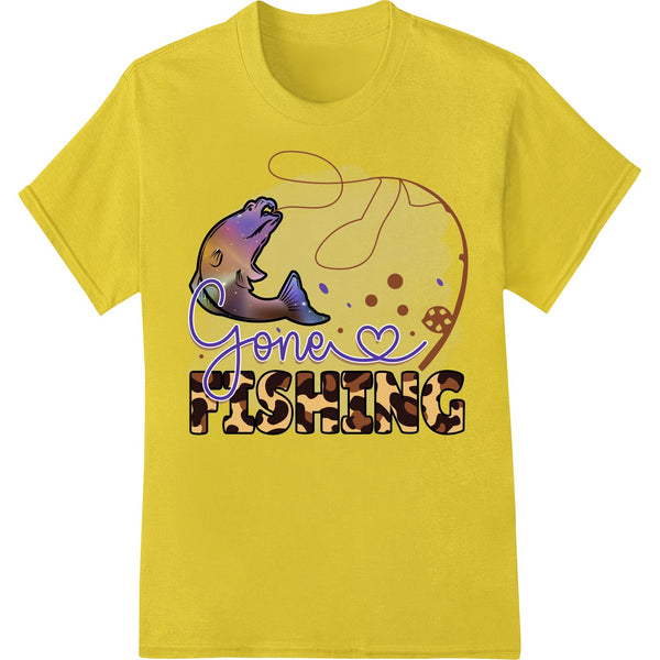 Adorable 'Gone Fishing' Heat Transfer - Cute Purple Fish - SUPERDTF - DTF Prints - DTF Transfers - Custom DTF Prints