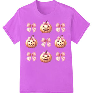 Adorable Halloween Pumpkins with Pink Bows DTF Heat Transfers - SUPERDTF - DTF Prints - DTF Transfers - Custom DTF Prints