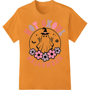 Adorable 'Hot Ghoul Halloween' Ghost & Flowers DTF Print - SUPERDTF - DTF Prints - DTF Transfers - Custom DTF Prints