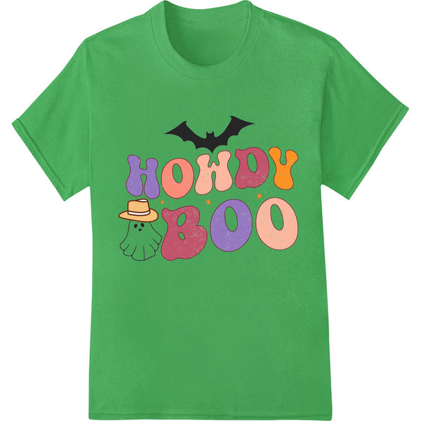 A cute ghost design with the text 'Howdy Boo' perfect for Halloween-themed DTF prints and heat transfers on t-shirts or...