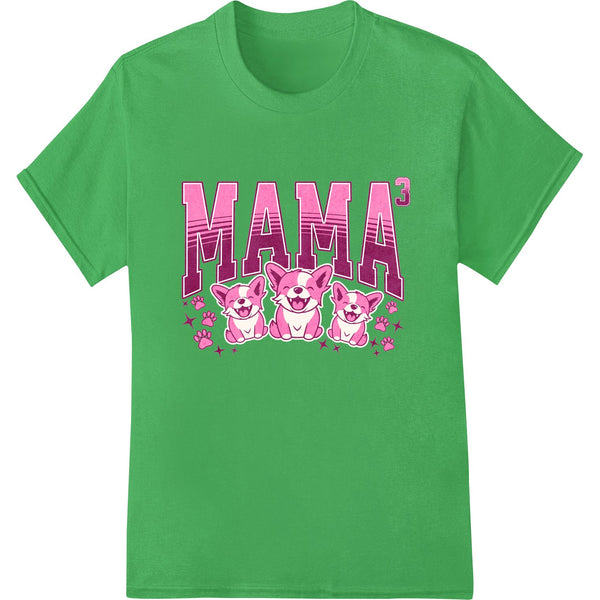 A puppy licking its mother's face with the word 'MAMA' written above in a decorative font. Cute and funny Mother's Day...