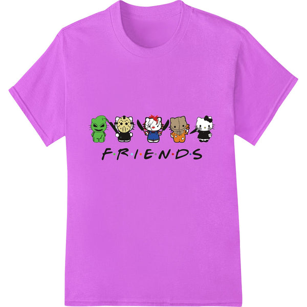 Cartoon graphic of the six friends characters from the popular TV show Friends in a cute chibi style for DTF printing