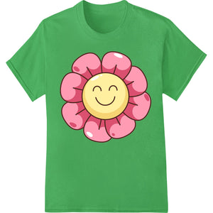 Adorable Pink Flower Smiley Face | Super DTF Print - SUPERDTF - DTF Prints - DTF Transfers - Custom DTF Prints