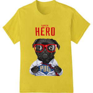 Adorable Super Hero Pug - Cute DTF Print Heat Transfer - SUPERDTF - DTF Prints - DTF Transfers - Custom DTF Prints