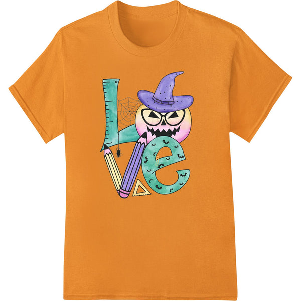 Cute cartoon monster with teal and purple colors, perfect for a Halloween direct-to-film print design on t-shirts and...