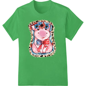 Adorable Valentine's Day Pig with Floral Wreath - SUPERDTF - DTF Prints - DTF Transfers - Custom DTF Prints