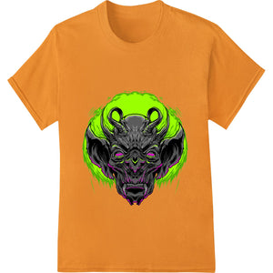 Alien Monster Face: Vibrant Green & Purple DTF Transfer - SUPERDTF - DTF Prints - DTF Transfers - Custom DTF Prints