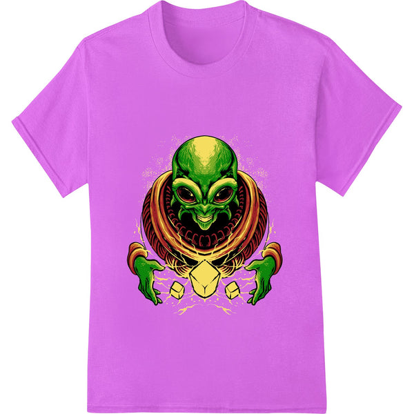 Alien Skull Mask design suitable for DTF heat transfer printing on custom apparel like t-shirts, hoodies, and bags.