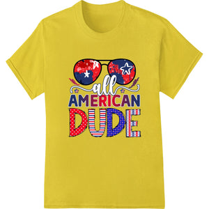 All American Dude: Patriotic Sunglasses DTF Print Design - SUPERDTF - DTF Prints - DTF Transfers - Custom DTF Prints