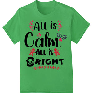 All is Calm Christmas Typography DTF Print Heat Transfer - SUPERDTF - DTF Prints - DTF Transfers - Custom DTF Prints