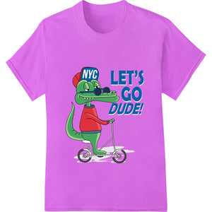 Alligator Cyclist: Ready to Roll with Retro Cartoon Charm - SUPERDTF - DTF Prints - DTF Transfers - Custom DTF Prints