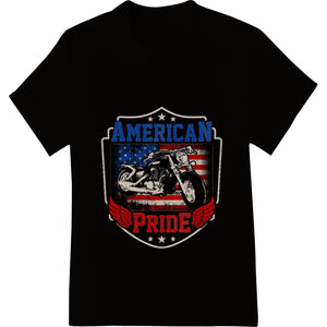 American Pride Motorcycle Patriotic DTF Print Heat Transfer - SUPERDTF - DTF Prints - DTF Transfers - Custom DTF Prints