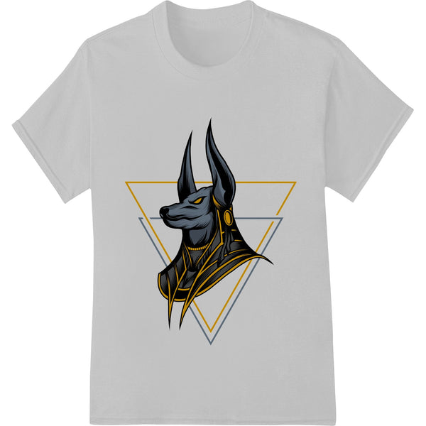 Vector illustration of the head of Anubis, the ancient Egyptian god of the afterlife, designed as a DTF print for apparel