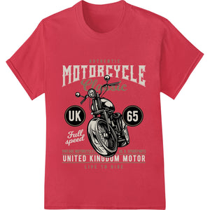 Authentic UK Vintage Motorcycle Design - DTF Print Transfer - SUPERDTF - DTF Prints - DTF Transfers - Custom DTF Prints