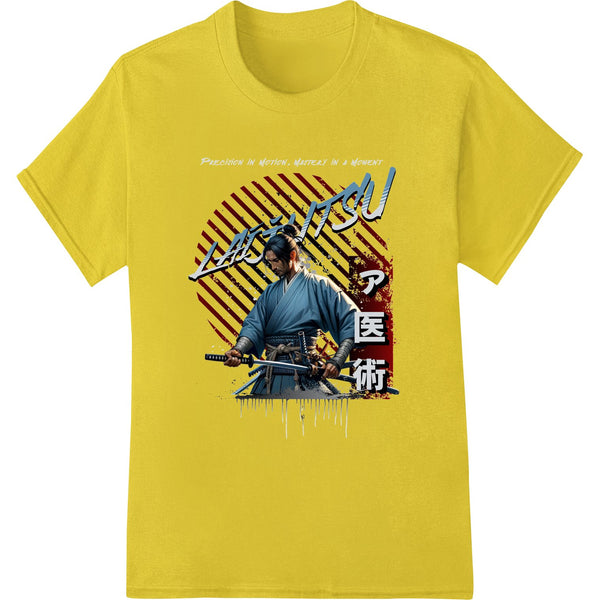 Digital art print of a fierce samurai warrior wielding a katana sword, styled with traditional Japanese tattoo art.