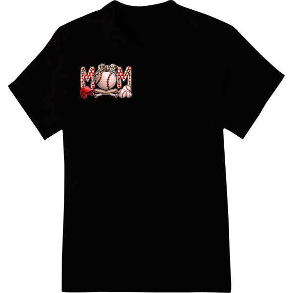 Baseball 'MOM' Mother's Day themed DTF (Direct to Film) heat transfer print design showing a baseball with the word 'MOM'