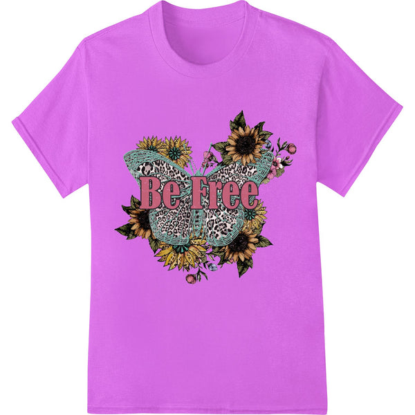 Colorful butterfly print design on black background, suitable for heat transfer on t-shirts, bags, and other apparel items.