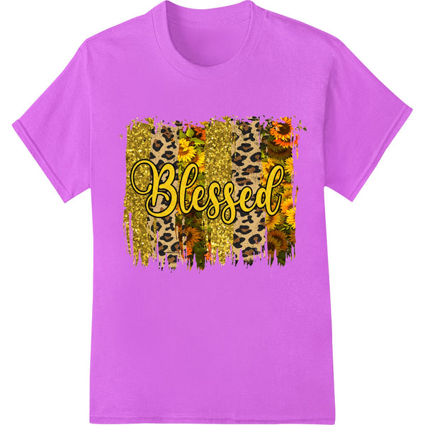 Autumnal design featuring the word 'Blessed' surrounded by fall leaves and pumpkins - great for Thanksgiving t-shirt...