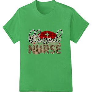 Blessed Nurse: Inspiring Leopard Print DTF Heat Transfer - SUPERDTF - DTF Prints - DTF Transfers - Custom DTF Prints