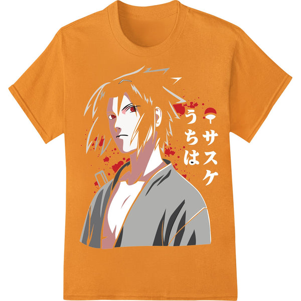 Haunting anime portrait with bloody splatter design, perfect for spooky Halloween and goth fashion DTF heat transfers