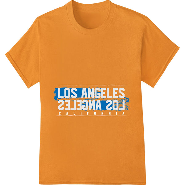 Bold blue typography design featuring 'Los Angeles Media 2020' text, suitable for DTF printing on apparel and accessories.