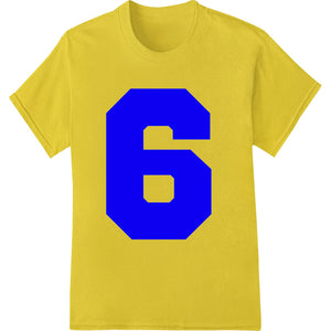 Bold Blue Number 6 Heat Transfer | Super DTF - SUPERDTF - DTF Prints - DTF Transfers - Custom DTF Prints