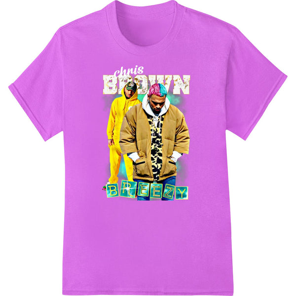 Bold Breezy DTF print design featuring two hip-hop artists in bright yellow outfits posing against a solid background