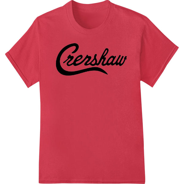 Black and white 'Crenshaw' street art design with bold typography and urban graphics, ideal for DTF heat transfers on...