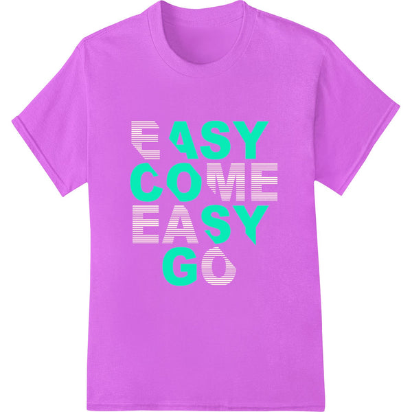 Bold 'EASY COSY G' typographic design printed using DTF (Direct to Film) technique for vibrant heat transfers on apparel