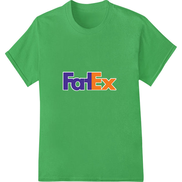 Bold purple and orange colored FatEx logo heat transfer design, perfect for Direct to Film printing on custom apparel