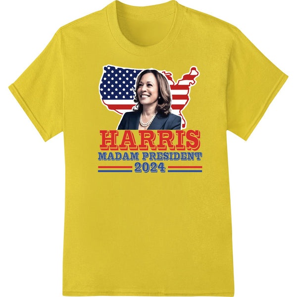 Bold stars and stripes heat transfer design with text 'HARRIS 2024 Presidential Campaign' for DTF and t-shirt printing