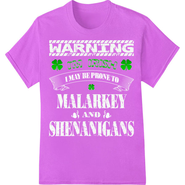 Green shamrock design with bold text 'I'm Irish' in white lettering, perfect for St. Patrick's Day DTF heat transfers