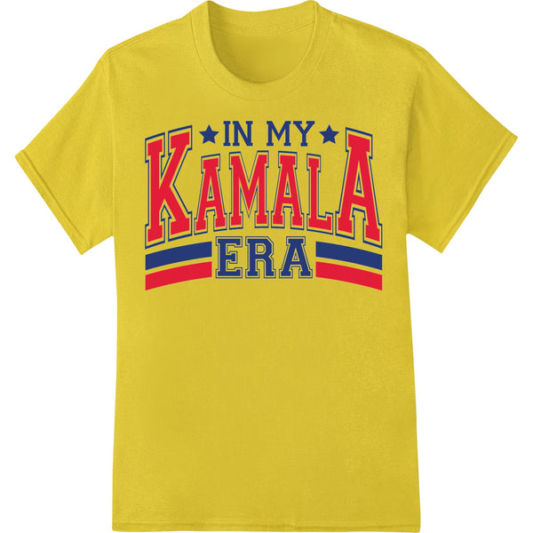 Bold black text 'IN MY KAMALA ERA' on white background, suitable for DTF heat transfer on t-shirts and custom apparel.