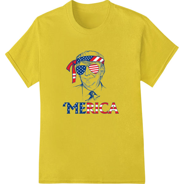 Bold 'MERICA patriotic portrait design featuring the American flag and eagle for direct to film heat transfer printing.