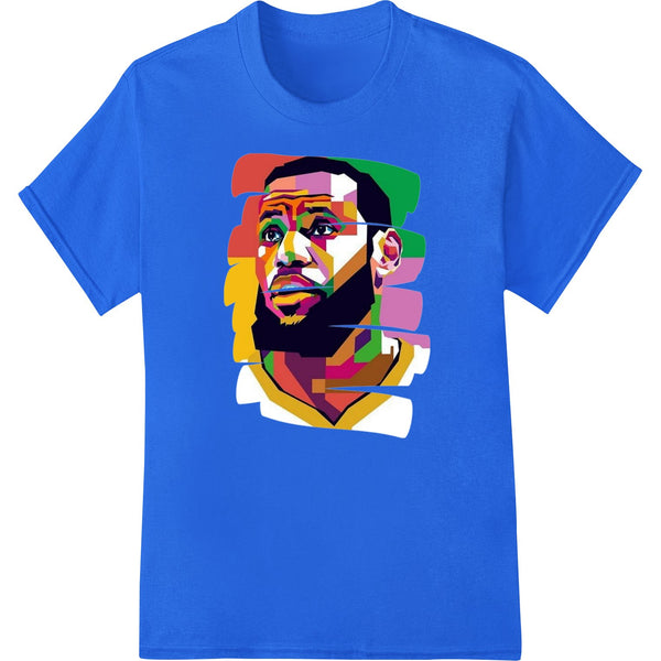 Colorful abstract heat transfer print featuring a bold portrait of Martin Luther King Jr. inspired by his powerful legacy.